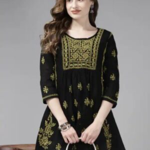 Floral Embroidered Straight Kurti